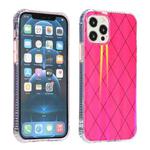 For iPhone 11 Pro Laser Aurora Rhombic Grid TPU Protective Case (Rose Red)