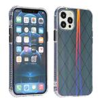 For iPhone 12 Pro Max Laser Aurora Rhombic Grid TPU Protective Case(Grey)