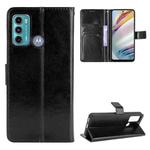 For Motorola Moto G40 Fusion / Moto G60 Crazy Horse Texture Horizontal Flip Leather Case with Holder & Card Slots & Lanyard(Black)