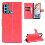 For Motorola Moto G40 Fusion / Moto G60 Crazy Horse Texture Horizontal Flip Leather Case with Holder & Card Slots & Lanyard(Red)