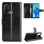 For OPPO Reno5 A Crazy Horse Texture Horizontal Flip Leather Case with Holder & Card Slots & Lanyard(Black)