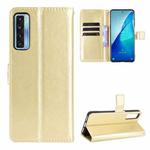 For TCL 20 5G / TCL 20S Crazy Horse Texture Horizontal Flip Leather Case with Holder & Card Slots & Lanyard(Gold)