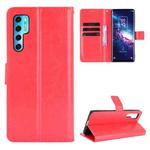 For TCL 20 Pro 5G Crazy Horse Texture Horizontal Flip Leather Case with Holder & Card Slots & Lanyard(Red)