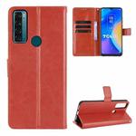 For TCL 20 SE Crazy Horse Texture Horizontal Flip Leather Case with Holder & Card Slots & Lanyard(Brown)