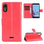 For Wiko Y51 / Sunny 5 Lite Crazy Horse Texture Horizontal Flip Leather Case with Holder & Card Slots & Lanyard(Red)