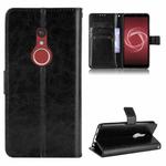 For Fujitsu Arrows Be4 Plus / F-41B Crazy Horse Texture Horizontal Flip Leather Case with Holder & Card Slots & Lanyard(Black)