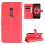 For Fujitsu Arrows Be4 Plus / F-41B Crazy Horse Texture Horizontal Flip Leather Case with Holder & Card Slots & Lanyard(Red)