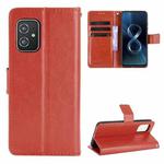 For Asus Zenfone 8 ZS590KS Crazy Horse Texture Horizontal Flip Leather Case with Holder & Card Slots & Lanyard(Brown)