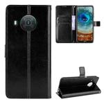 For Nokia X10 / X20 Crazy Horse Texture Horizontal Flip Leather Case with Holder & Card Slots & Lanyard(Black)