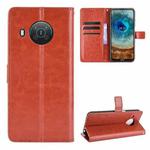 For Nokia X10 / X20 Crazy Horse Texture Horizontal Flip Leather Case with Holder & Card Slots & Lanyard(Brown)