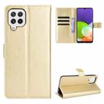 For Samsung Galaxy A22 4G Crazy Horse Texture Horizontal Flip Leather Case with Holder & Card Slots & Lanyard(Gold)