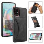 For Samsung Galaxy A71 Ultra-thin Shockproof Protective Case with Holder & Metal Magnetic Function(Black)