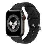 Braided Silicone Watch Band with Buckle For Apple Watch Ultra 49mm&Watch Ultra 2 49mm / Series 9&8&7 45mm / SE 3&SE 2&6&SE&5&4 44mm / 3&2&1 42mm(Black)