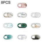 8 PCS Universal Oval Shape Design WebCam Cover Camera Cover for Desktop, Laptop, Tablet, Phones, Color Random(Marble Style)