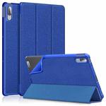 For Lenovo Tab P11 Pro TB-J716F /J706F Cloth Texture PU + TPU Horizontal Flip Leather Case with Three-folding Holder & Wake-up / Sleep Function(Blue)