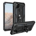 For Google Pixel 5a 5G Shockproof TPU + PC Protective Case with 360 Degree Rotating Holder(Black)