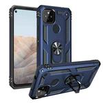 For Google Pixel 5a 5G Shockproof TPU + PC Protective Case with 360 Degree Rotating Holder(Blue)