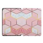 Dual-folding Coloured Drawing Voltage Horizontal Flip PU Leather Case with Holder & Sleep / Wake-up Function For iPad Air 3 / 10.5 2019 / iPad 10.2 2021 / 2020 / 2019(Pink Gilt Marble)