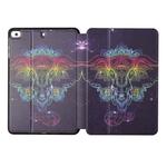 Dual-folding Coloured Drawing Voltage Horizontal Flip PU Leather Case with Holder & Sleep / Wake-up Function For iPad mini 5 / 4 / 3 / 2 / 1(Watercolor Elephant)