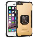 Fierce Warrior Series Armor All-inclusive Shockproof Aluminum Alloy + TPU Protective Case with Ring Holder For iPhone 6 Plus / 6s Plus(Gold)