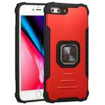 Fierce Warrior Series Armor All-inclusive Shockproof Aluminum Alloy + TPU Protective Case with Ring Holder For iPhone 7 Plus / 8 Plus(Red)