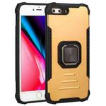 Fierce Warrior Series Armor All-inclusive Shockproof Aluminum Alloy + TPU Protective Case with Ring Holder For iPhone 7 Plus / 8 Plus(Gold)