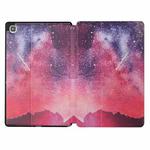For Samsung Galaxy Tab A7 10.4 T500 Dual-folding Coloured Drawing Voltage Horizontal Flip PU Leather Case with Holder & Sleep / Wake-up Function(Starry Sky)
