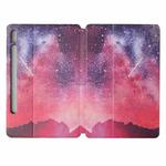 For Samsung Galaxy Tab S8 / Galaxy Tab S7 SM-T870/T875 Dual-folding Coloured Drawing Voltage Horizontal Flip PU Leather Case with Holder & Sleep / Wake-up Function(Starry Sky)
