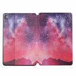 For Samsung Galaxy Tab S6 Lite 10.4 P610/P615 Dual-folding Coloured Drawing Voltage Horizontal Flip PU Leather Case with Holder & Sleep / Wake-up Function(Starry Sky)