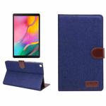 For Samsung Tab A7 Lite T220 / T225 Denim Texture PC Horizontal Flip Leather Protective Case, with Holder & Card Slots & Wallet & Photo Frame(Dark Blue)