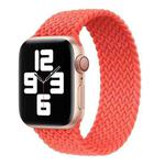 Metal Head Braided Nylon Solid Color Watch Band For Apple Watch Ultra 49mm / Series 8&7 45mm / SE 2&6&SE&5&4 44mm / 3&2&1 42mm, Size:XS 135mm(Bright Orange)