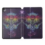 For Huawei Mate Pad T8-8.0 Dual-folding Coloured Drawing Voltage Horizontal Flip PU Leather Case with Holder(Watercolor Elephant)