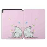 For Lenovo Tab M10 X505 Dual-folding Coloured Drawing Voltage Horizontal Flip PU Leather Case with Holder(Butterfly Cat)