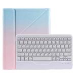 B011 Splittable Bluetooth Keyboard Leather Tablet Case with Triangle Holder & Pen Slot For iPad Pro 11 inch 2021 & 2020 & 2018 / Air 4 10.9 inch(Gradient Blue Pink)