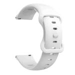 20mm For Samsung Galaxy Watch Active 3 41mm Butterfly Buckle Silicone Watch Band(White)