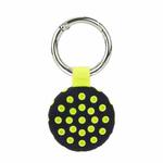 Dot Anti-scratch Shockproof Silicone Protective Cover Case with Keychain Hook Loop For AirTag(Green+Black)