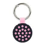 Dot Anti-scratch Shockproof Silicone Protective Cover Case with Keychain Hook Loop For AirTag(Pink+Black)