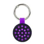 Dot Anti-scratch Shockproof Silicone Protective Cover Case with Keychain Hook Loop For AirTag(Purple+Black)