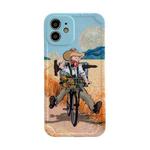 For iPhone 11 Shockproof Oil painting TPU Protective Case (Cycling)