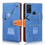 For Cubot C20 Denim Horizontal Flip Leather Case with Holder & Card Slot & Wallet(Dark Blue)
