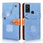 For Cubot C20 Denim Horizontal Flip Leather Case with Holder & Card Slot & Wallet(Light Blue)