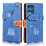 For Motorola Moto G100 Denim Horizontal Flip Leather Case with Holder & Card Slot & Wallet(Dark Blue)