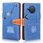 For Nokia X10 / X20 Denim Horizontal Flip Leather Case with Holder & Card Slot & Wallet(Dark Blue)