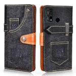 For Oukitel C23 Pro Denim Horizontal Flip Leather Case with Holder & Card Slot & Wallet(Black)