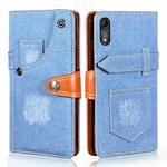 For Wiko Y51 Denim Horizontal Flip Leather Case with Holder & Card Slot & Wallet(Light Blue)