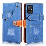 For Honor Play 5T Youth Denim Horizontal Flip Leather Case with Holder & Card Slot & Wallet(Dark Blue)