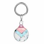TPU Marble Pattern Shockproof Protective Cover Case with Keychain Hook Loop For Airtag(Y5)