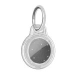 IMD Workmanship PC Transparent Shockproof Protective Cover Case with Keychain Hook Loop For Airtag(Glitter Grey)