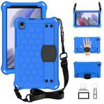 For Samsung Galaxy Tab A7 Lite 8.7 (2021) T220/T225 Honeycomb Design EVA + PC Four Corner Shockproof Protective Case with Strap(Blue+Black)