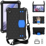 For Samsung Galaxy Tab A7 Lite 8.7 (2021) T220/T225 Honeycomb Design EVA + PC Four Corner Shockproof Protective Case with Strap(Black+Blue)